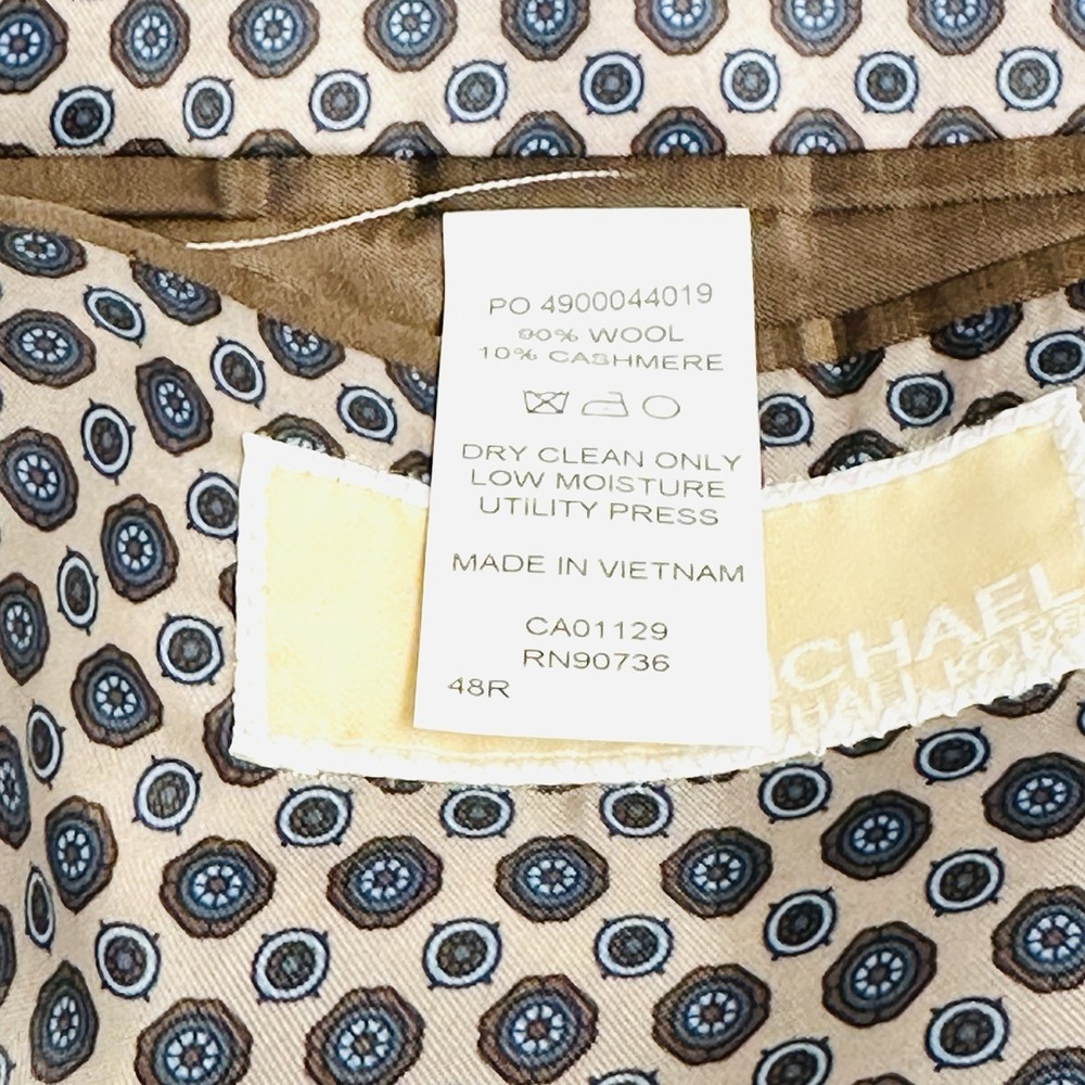 Michael Kors Mens Sz 48R Sport Coat Blazer Jacket Blend Wool Cashmere Tan Green - Picture 6 of 10